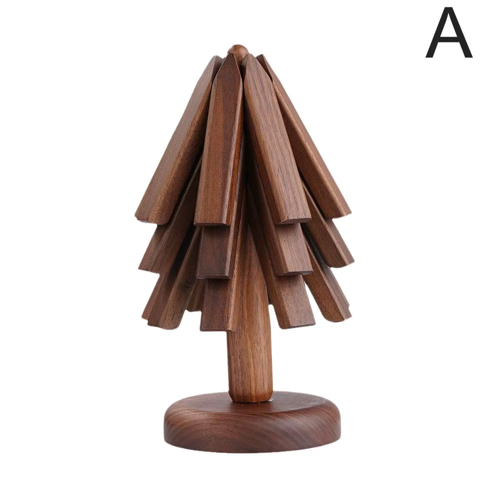 Dessous de plat en bois en forme d’arbre