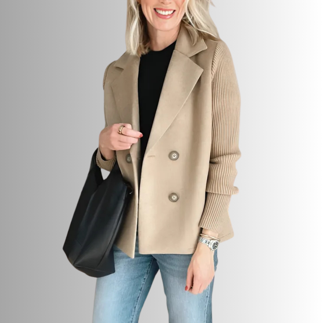 Blazer élégant à manches tricotées