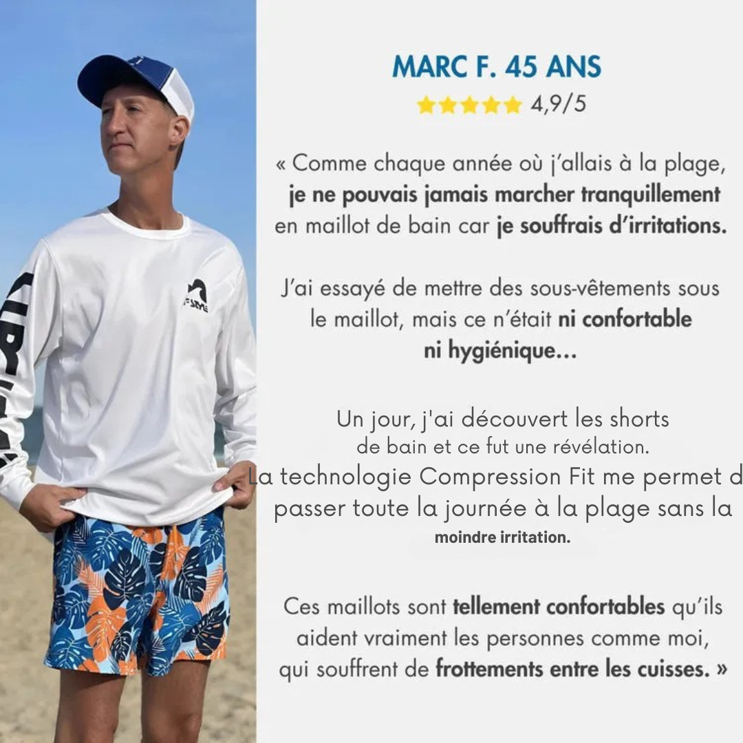 Short de bain homme séchage rapide