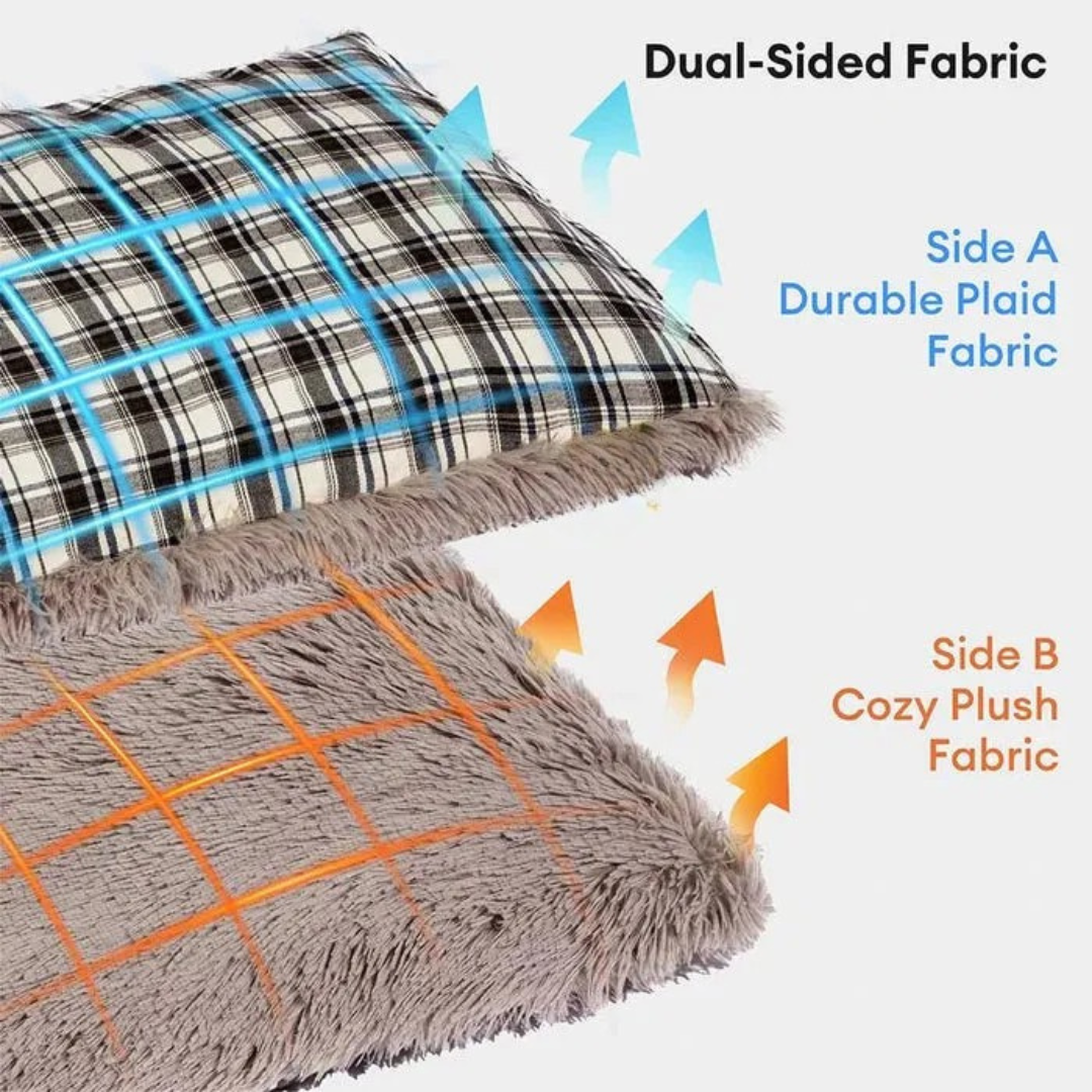 Tapis réversible en peluche pour chien