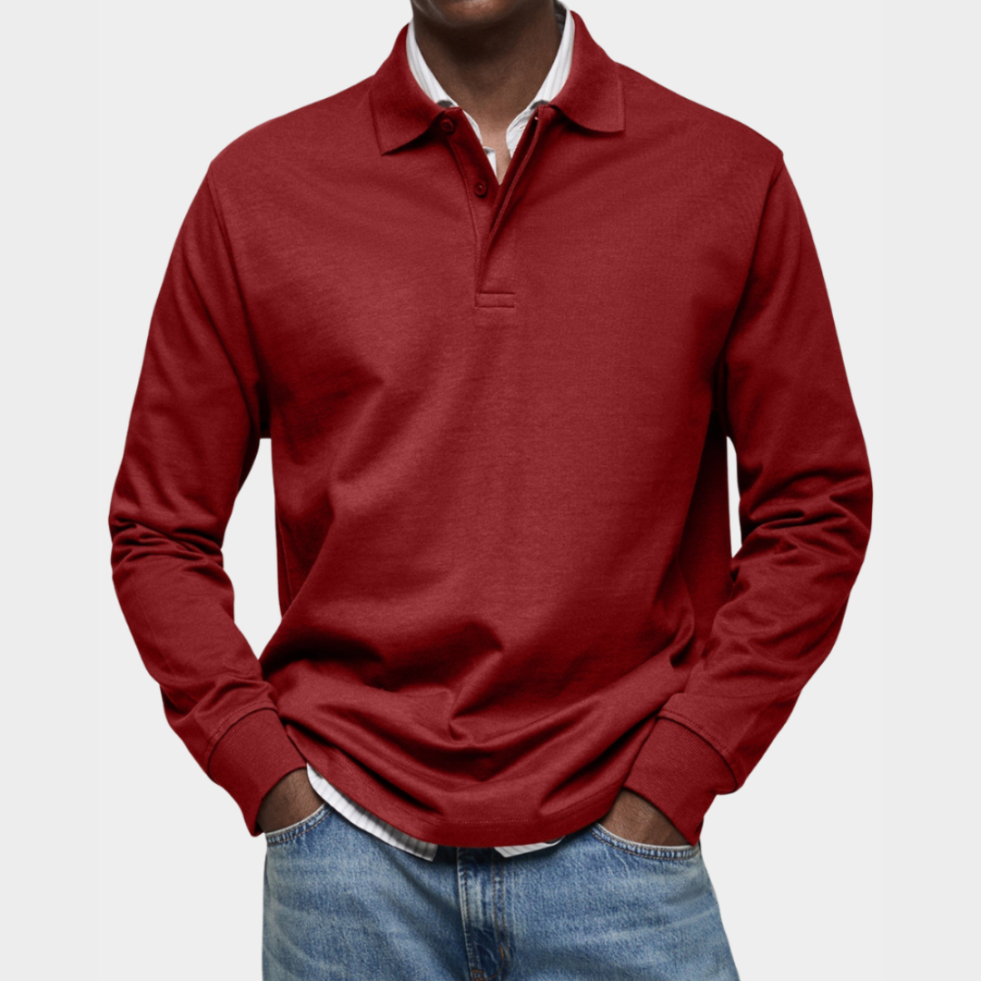 Elegante und bequeme Langarm-Poloshirt für Herren