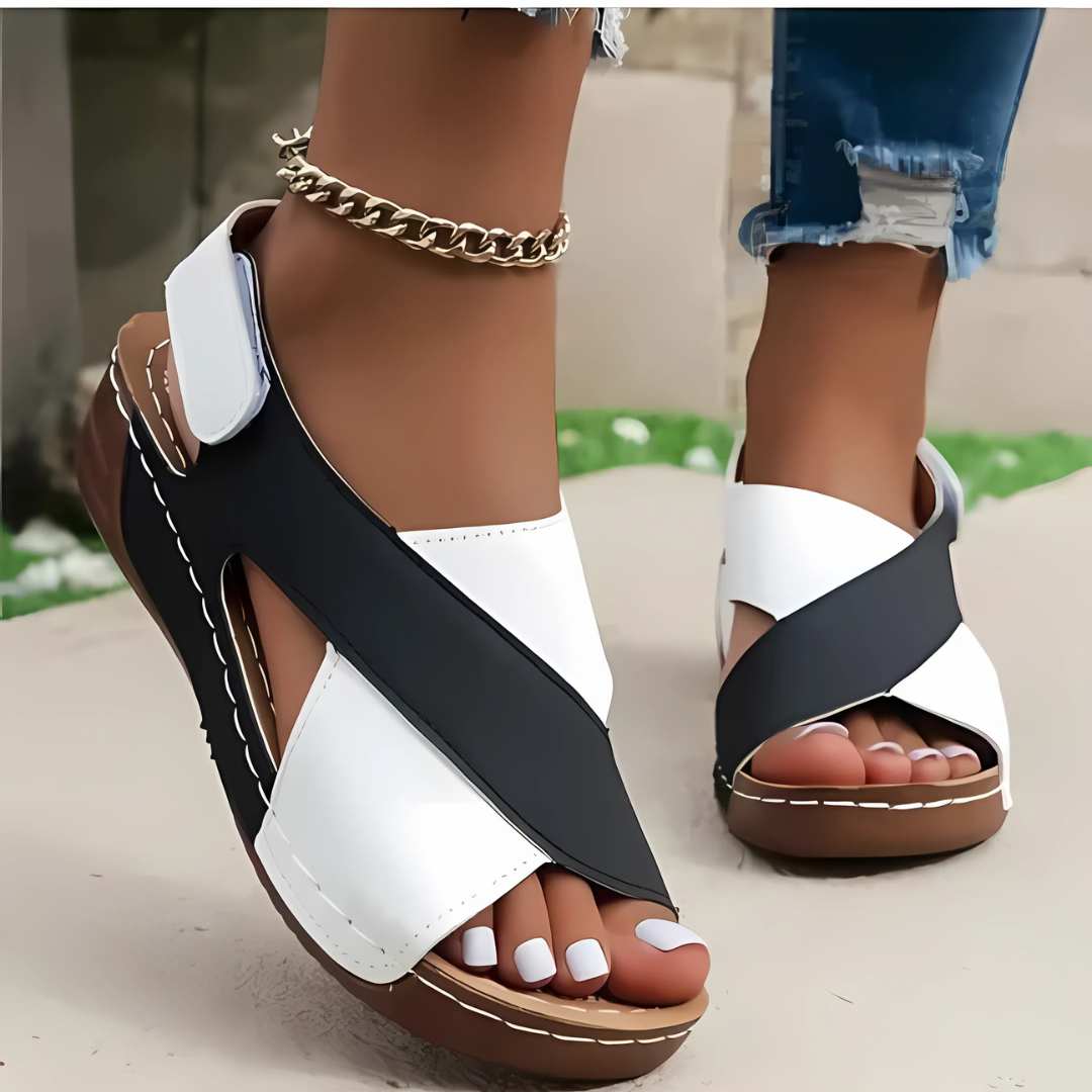 Sandales compensées femme colorées