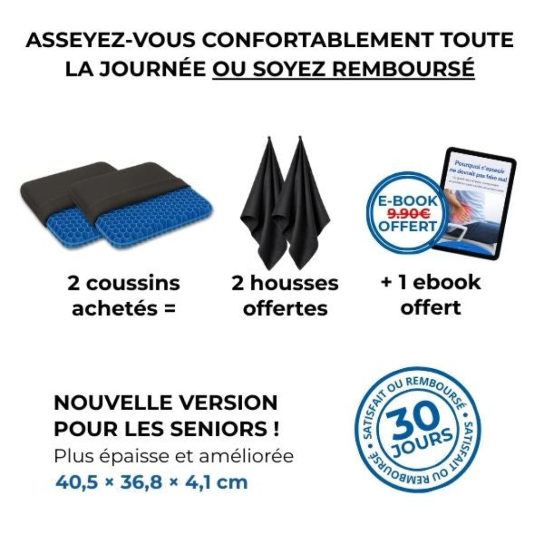 Ergonomisches Sitzkissen aus atmungsaktivem Gel