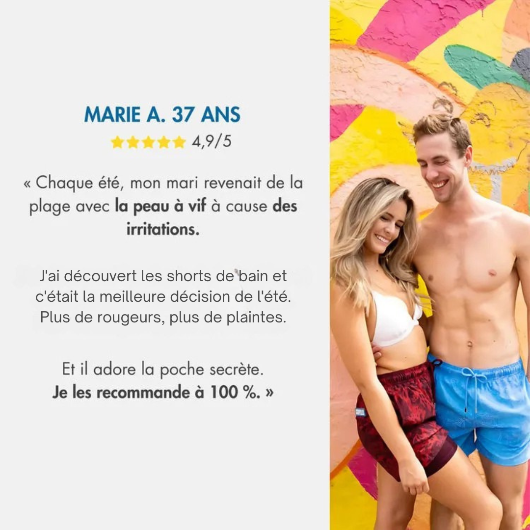 Short de bain homme séchage rapide