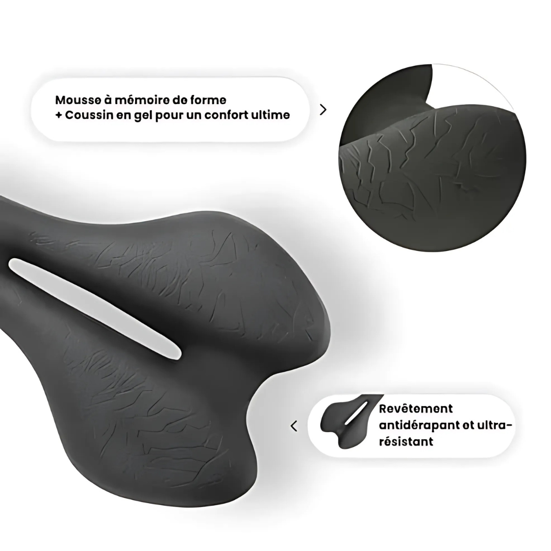 Selle ergonomique vélo mousse à mémoire – Confort et soulagement optimal