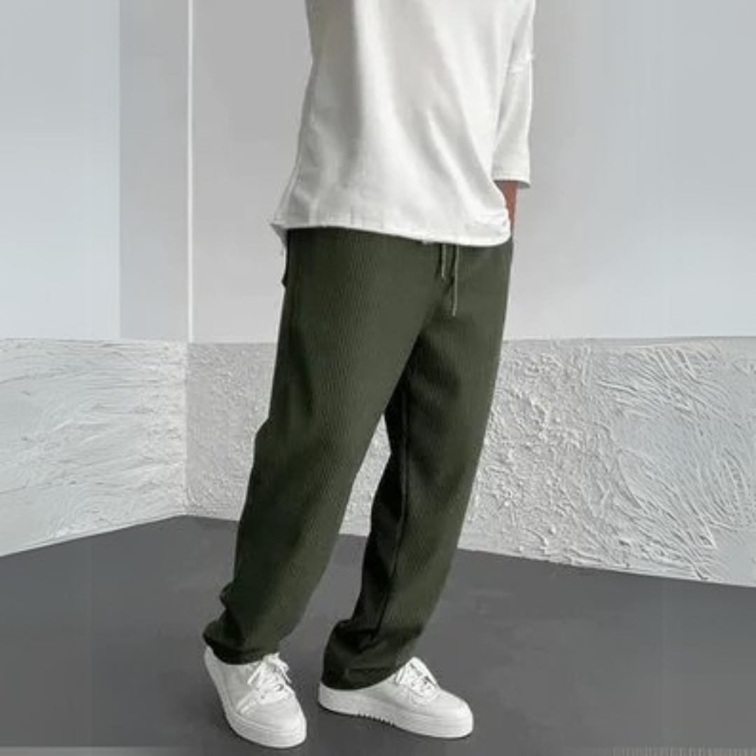 Pantalon à côtes à coupe ample