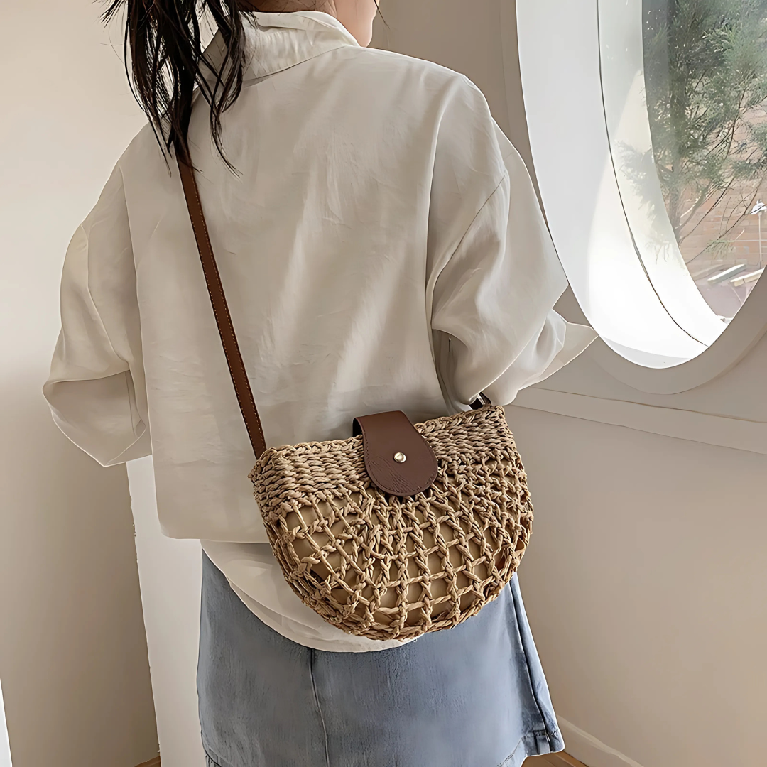 Sac bandoulière en paille