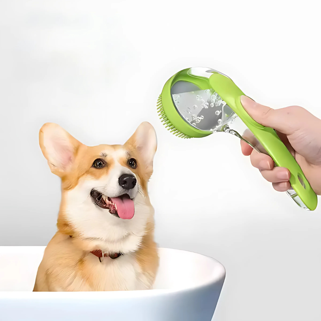 Brosse de bain 2-en-1 pour animaux
