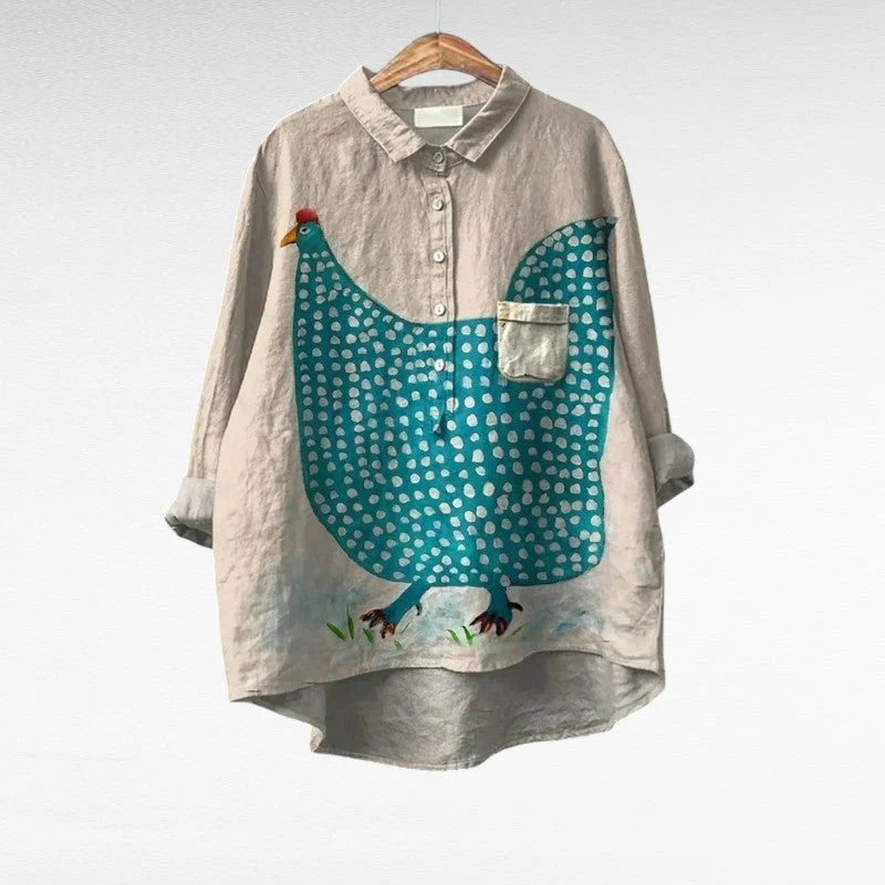 Elegante Sommerbluse aus Leinen