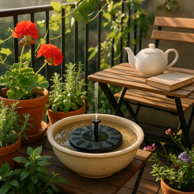 Solarbrunnen für Balkon, Garten & Terrasse