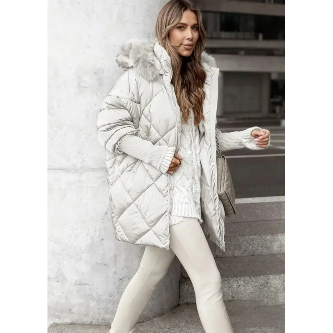 Manteau d'Hiver Quilté avec Capuche