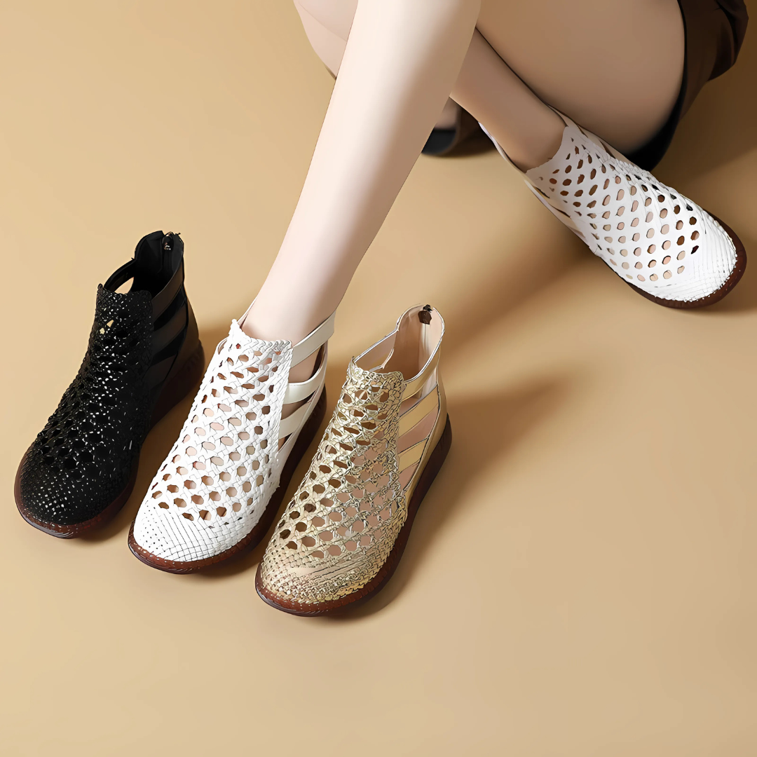 Bottes sandales confortables en cuir véritable