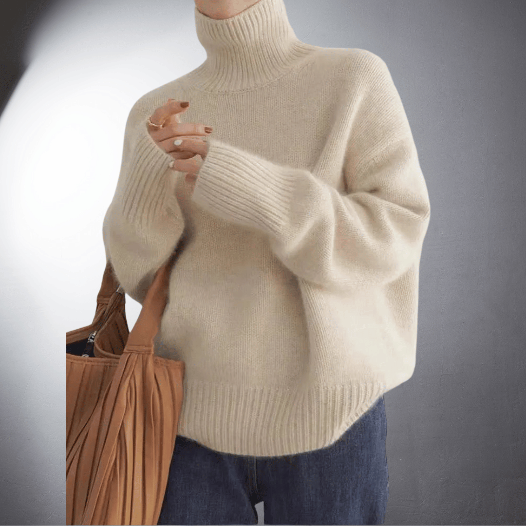 Pull en cachemire femme à col montant