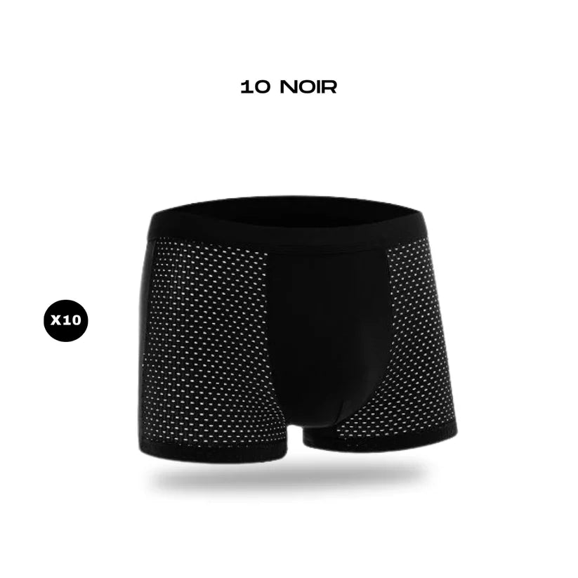 Lot de 10 boxers en fibre de bambou