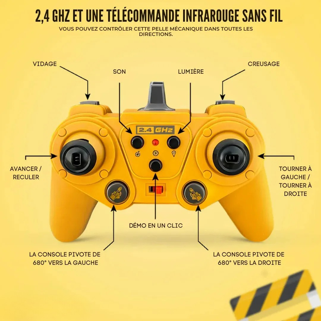 Engin de chantier télécommandé réaliste