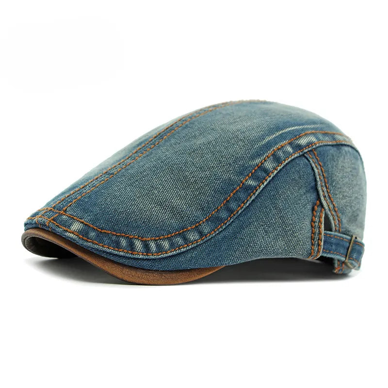 Casquette plate en denim homme