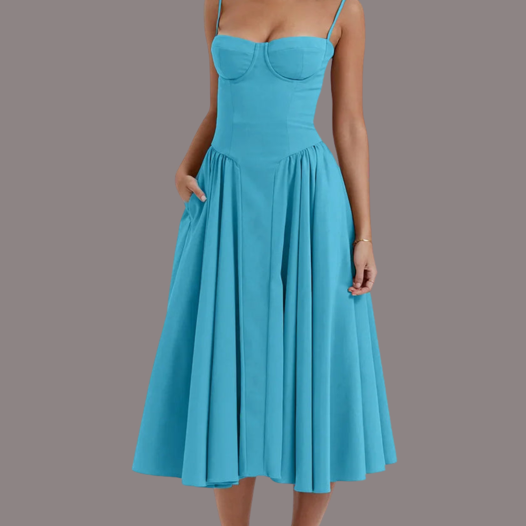 Ärmelloses Midikleid mit Korsett-Passform – Attraktive Passform