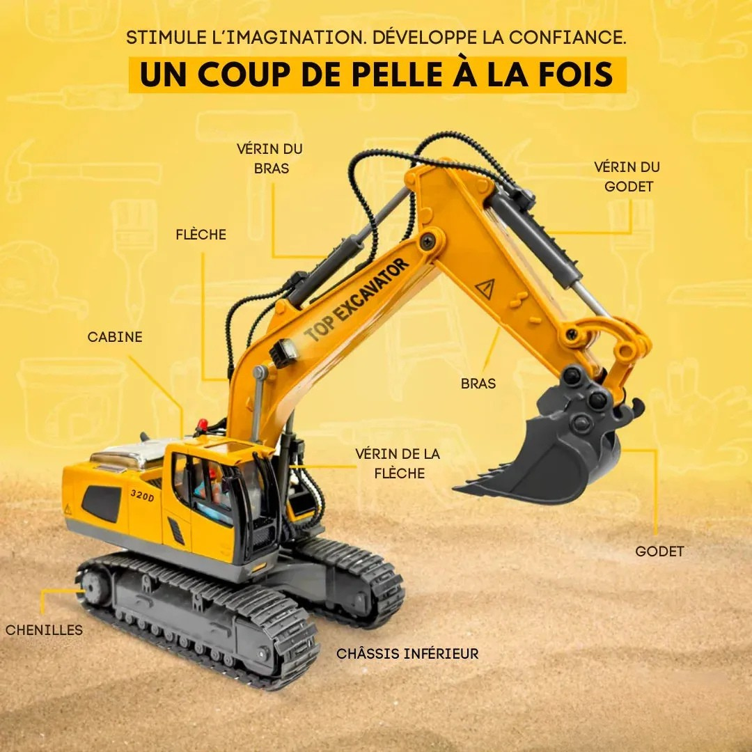 Engin de chantier télécommandé réaliste