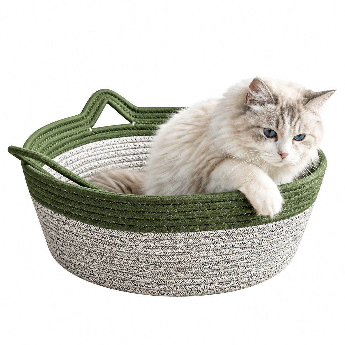 Geflochtenes Katzenkörbchen aus Naturfasern