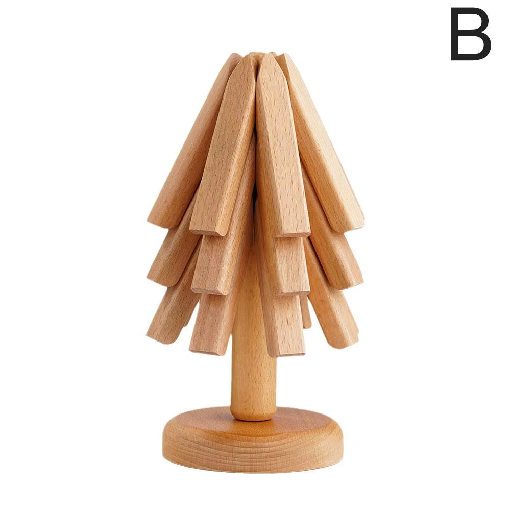 Dessous de plat en bois en forme d’arbre