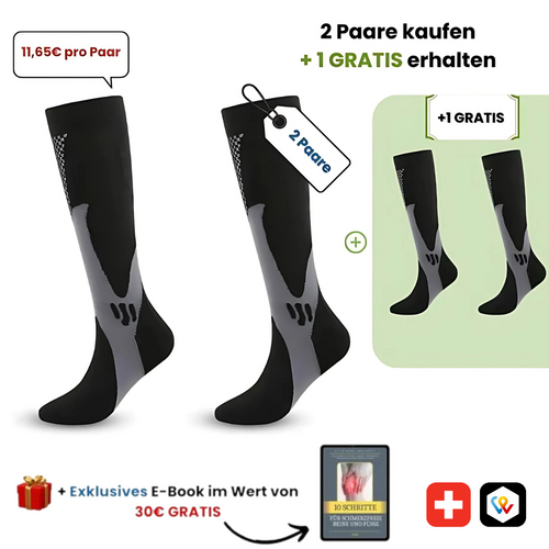 Kompressionssocken mit 3-Zonen-Stütze