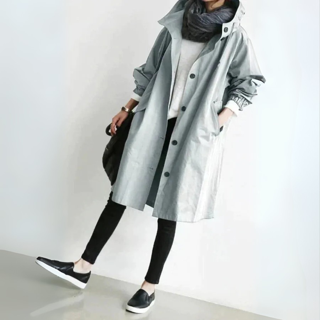 Trench-Coat Long Élégant Femme