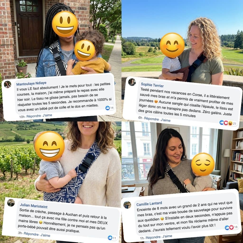 Porte-bébé bandoulière ergonomique léger et confortable