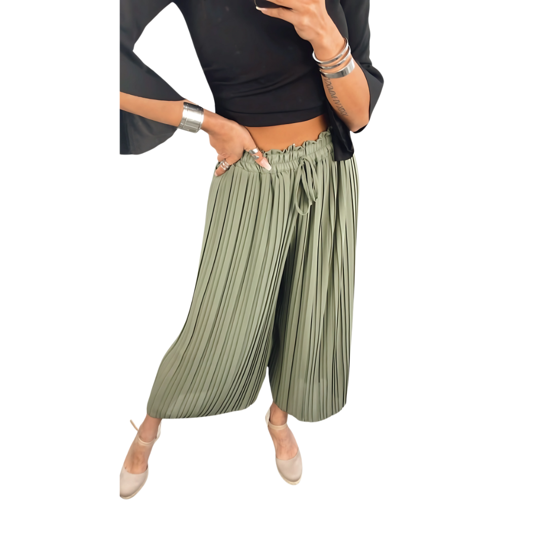 Schwarze Plissee Hose
