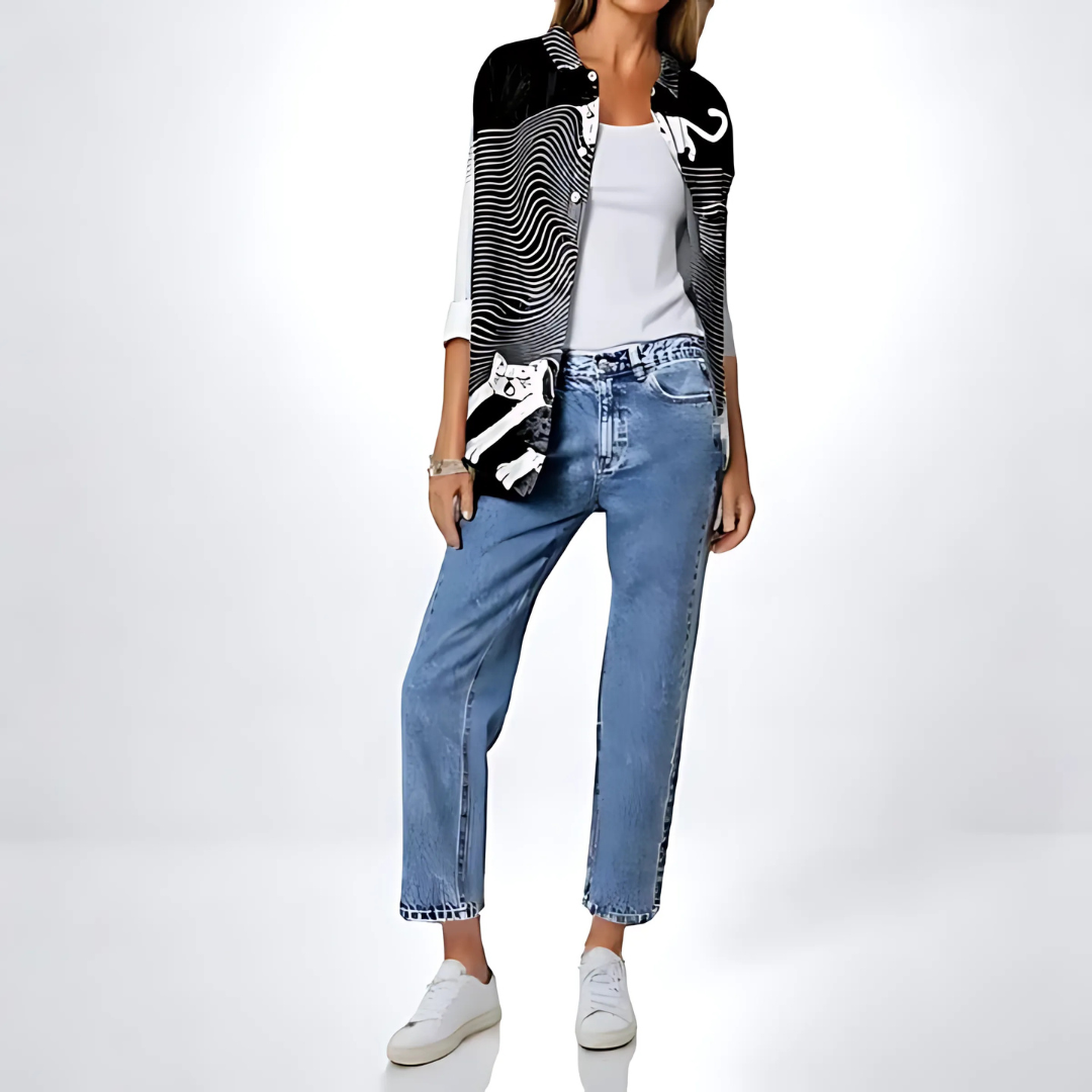 Chemise Femme à Imprimé Chien Élégant