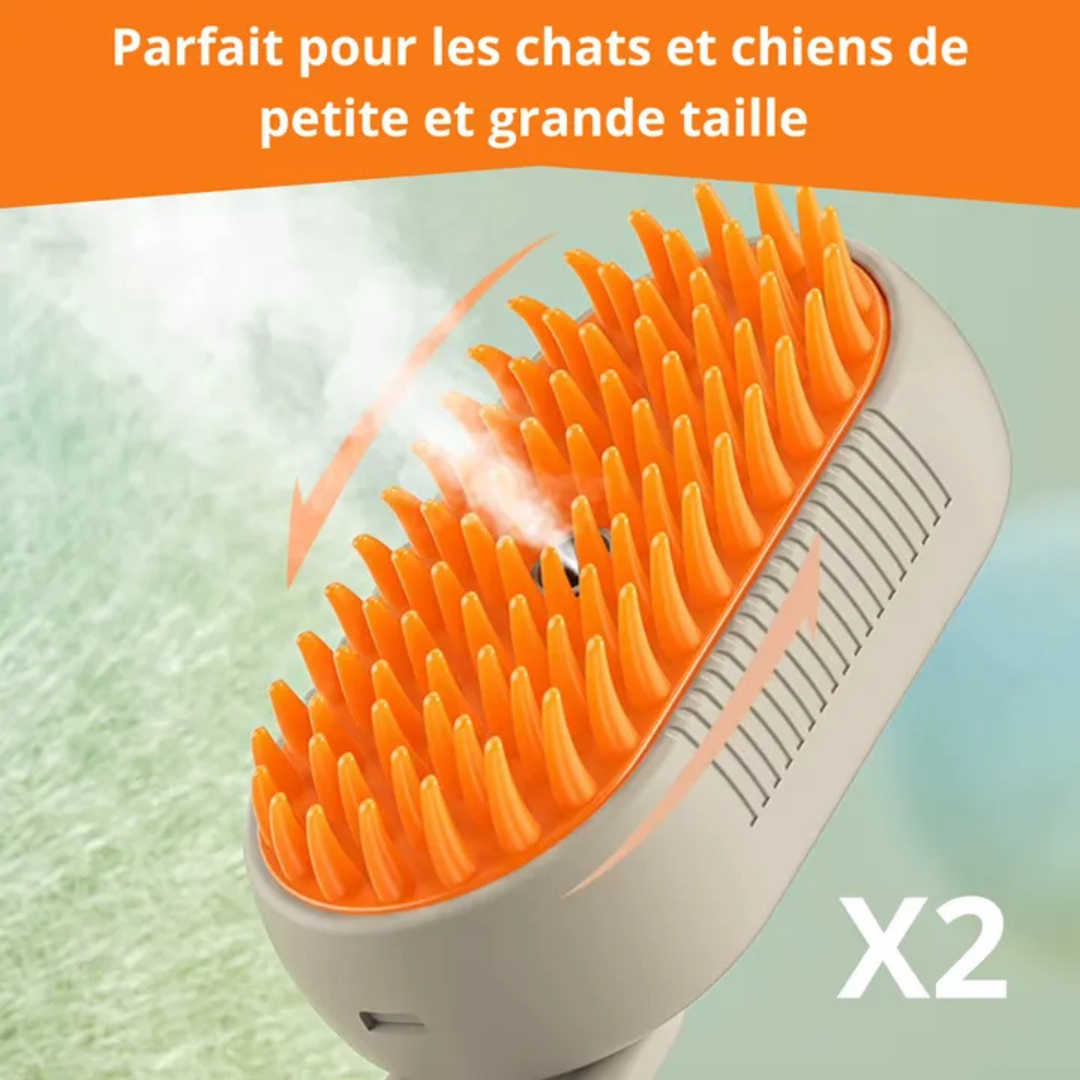 Brosse Vapeur Anti-Poils pour Chiens et Chats
