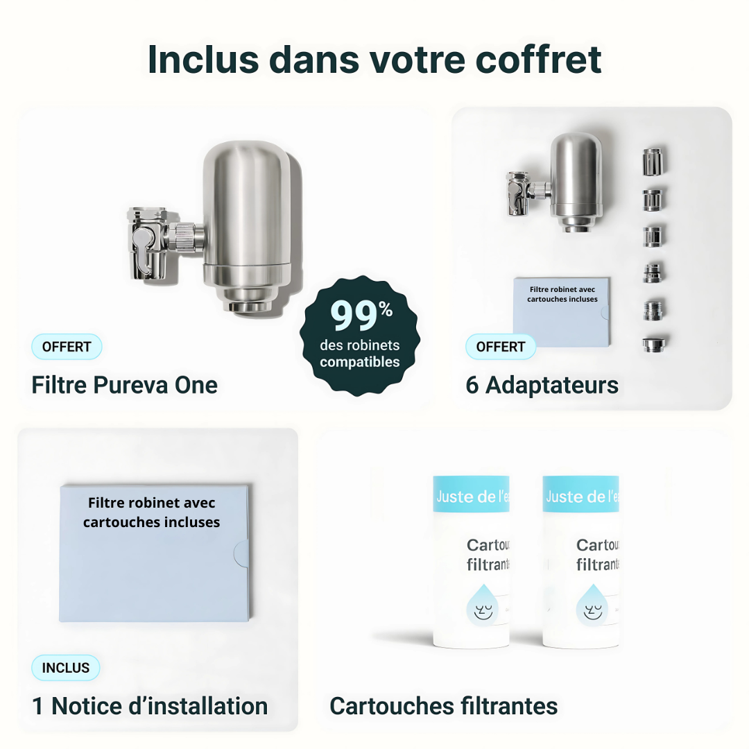 Filtre robinet avec cartouches incluses