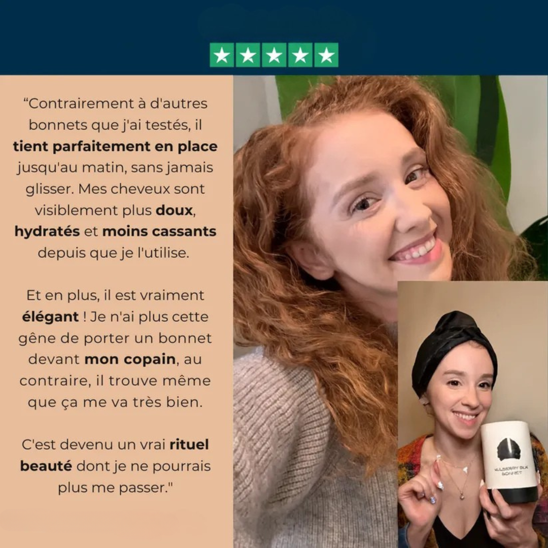 Bonnet de nuit en soie naturelle