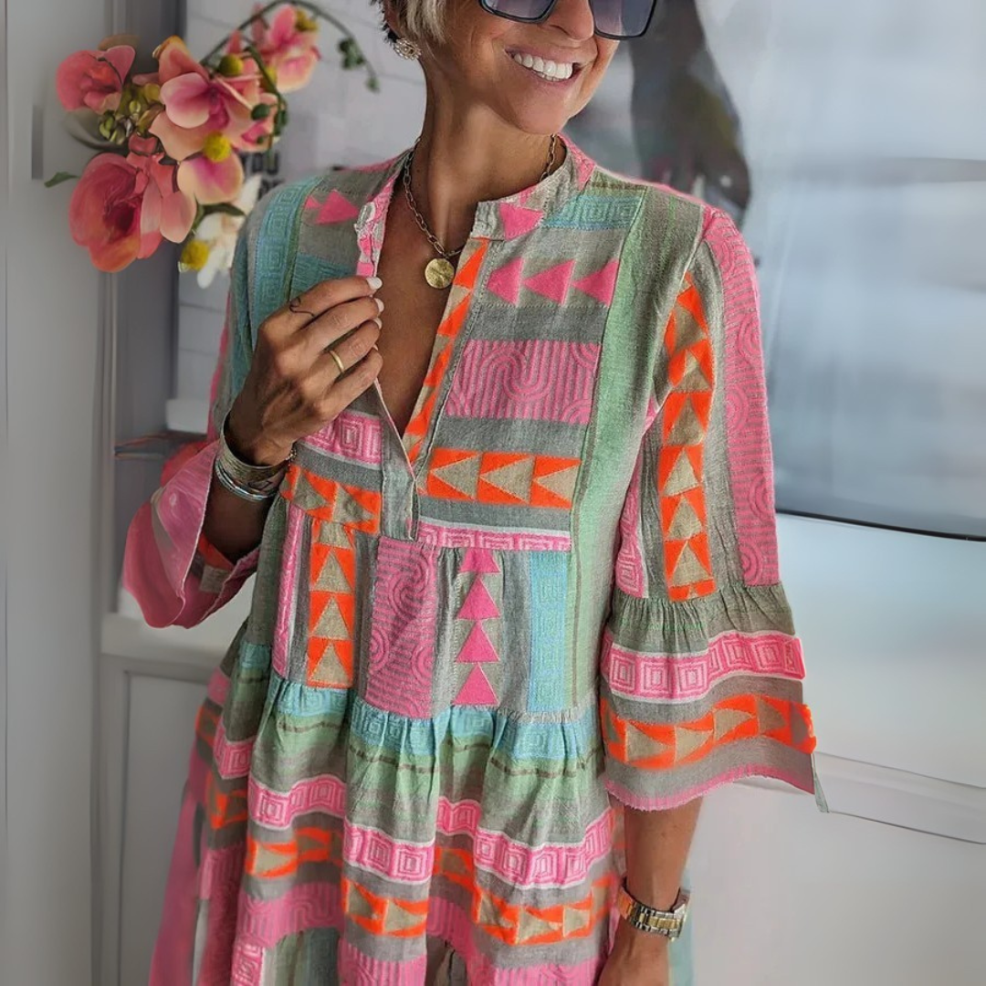 Robe bohème à étages pour femme
