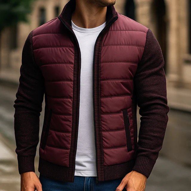 Gesteppte Strickjacke für Herren