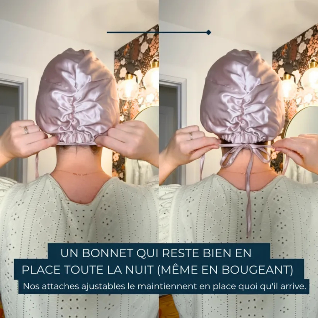 Bonnet de nuit en soie naturelle