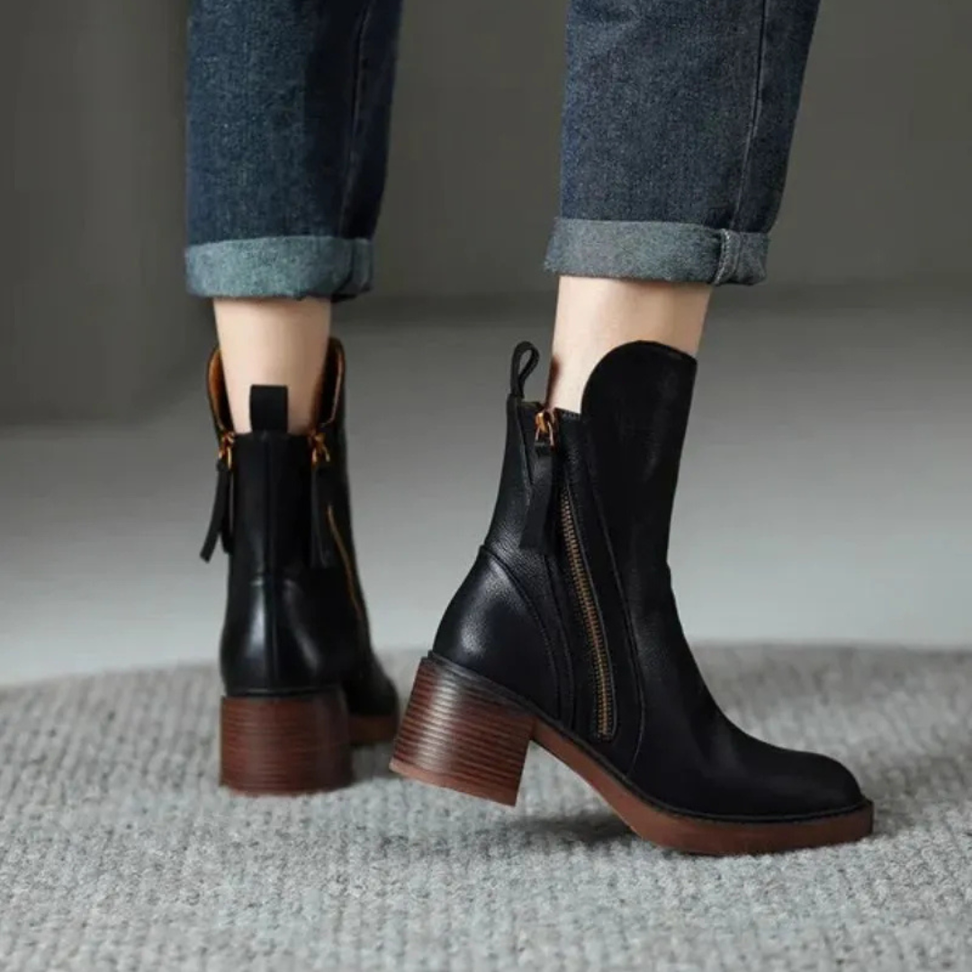 Bottines en cuir pour femme