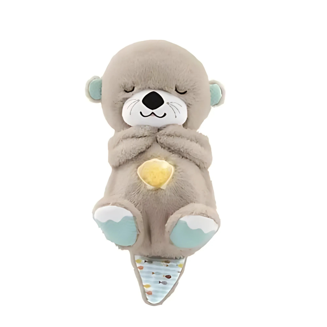 Peluche loutre interactive respirante et musicale