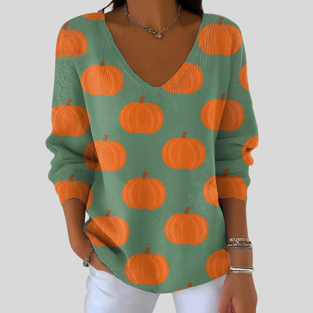 Pull d'automne à col V pour femme