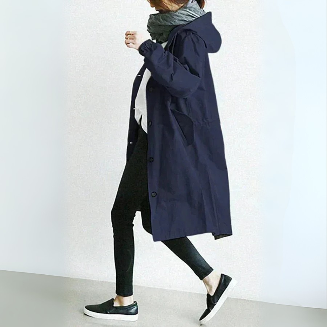 Trench-Coat Long Élégant Femme