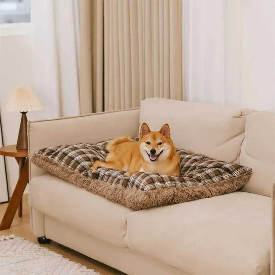 Tapis réversible en peluche pour chien