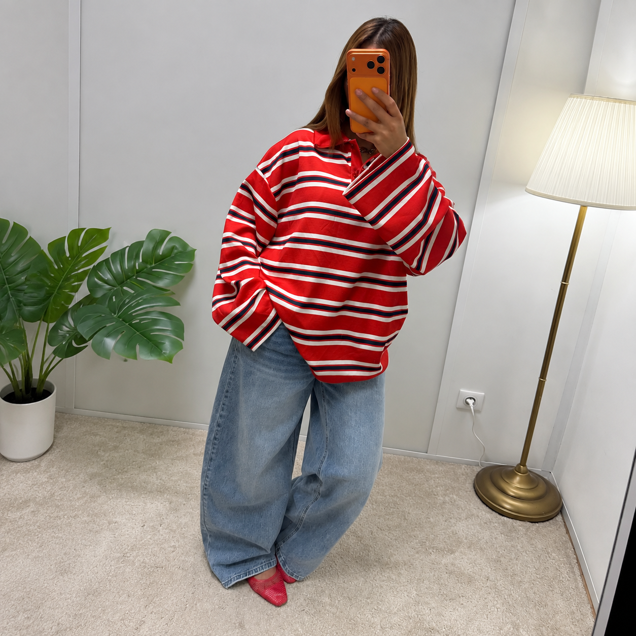 Oversize-Pullover mit Streifenmuster für Damen