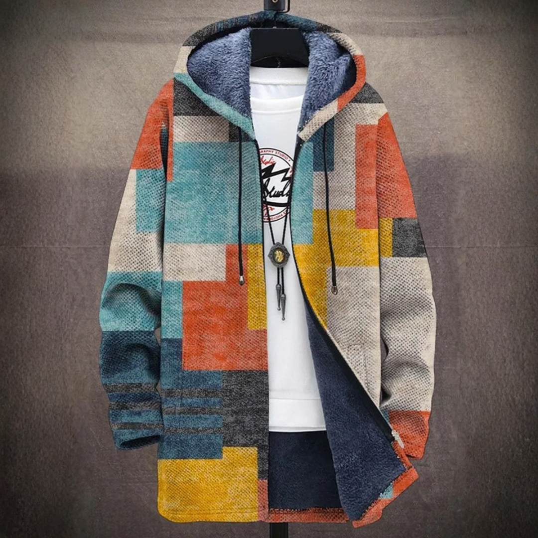 Veste à capuche patchwork femme