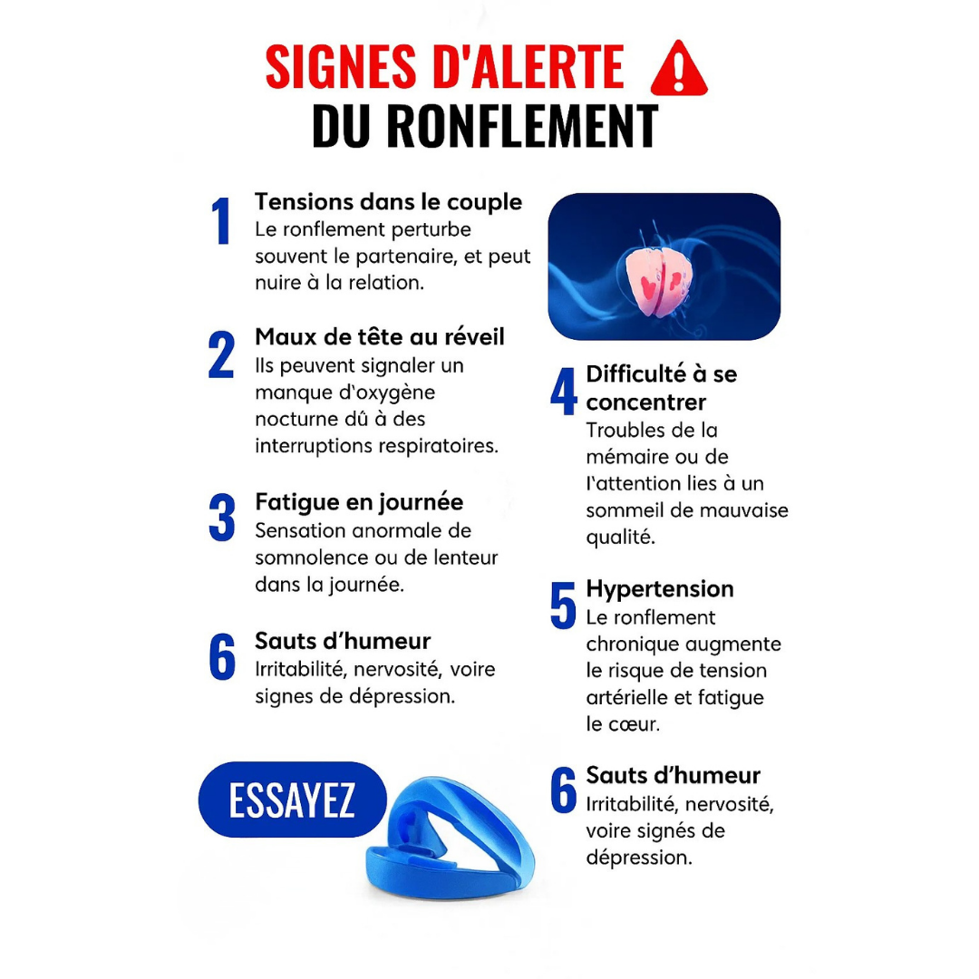 Embout buccal anti-ronflement ergonomique