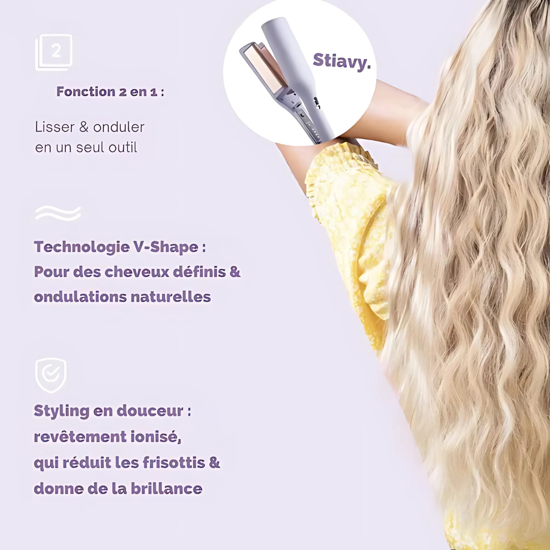Fer à onduler 2-en-1 – Lisseur & Waver professionnel