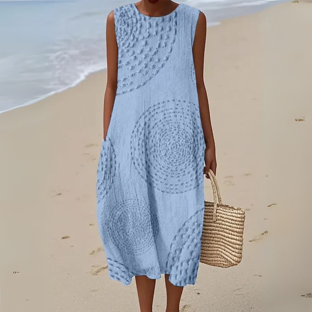 Robe Longue Texturée Sans Manches