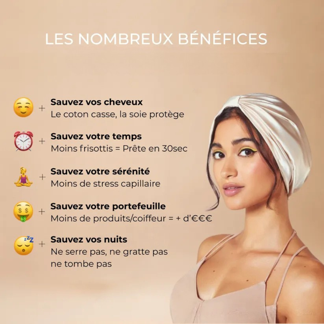 Bonnet de nuit en soie naturelle