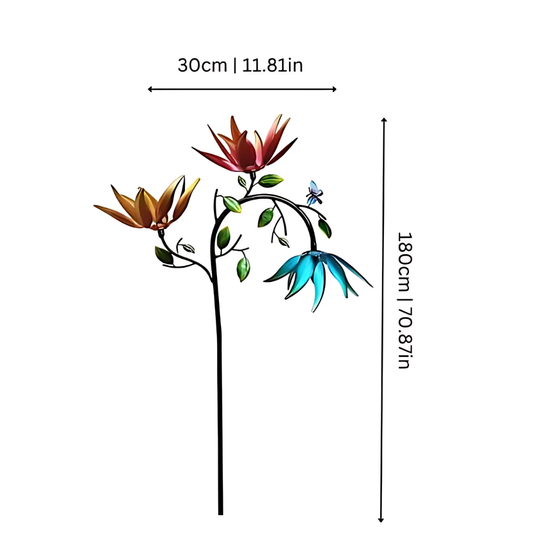 Farbenfrohes Windspiel mit Blumen für Garten und Balkon