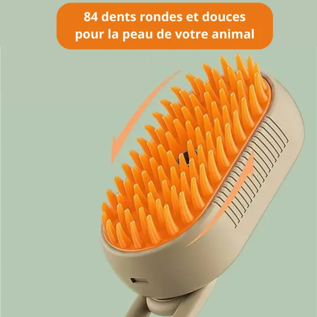 Brosse Vapeur Anti-Poils pour Chiens et Chats