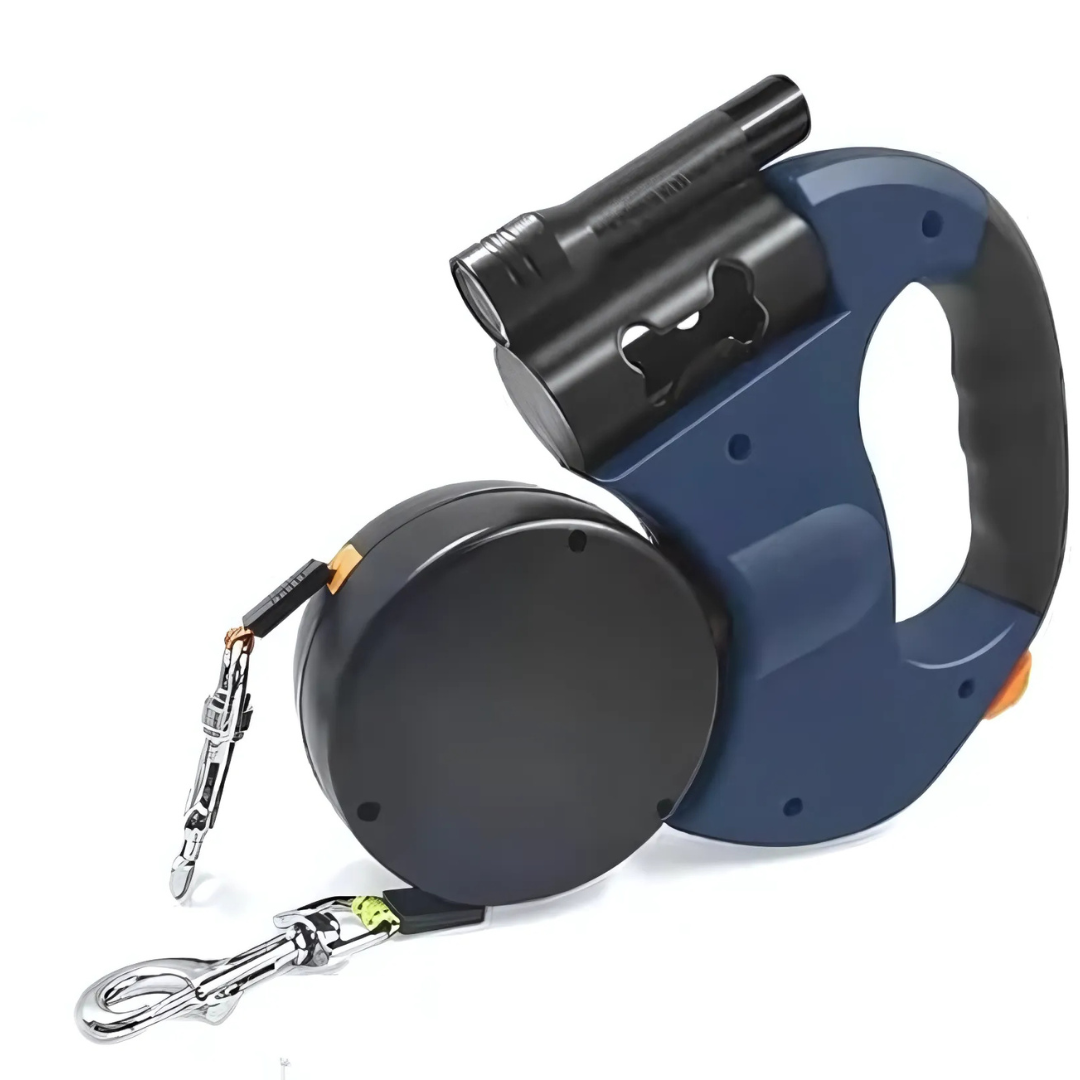 Laisse Rétractable Double Anti-Enchevêtrement pour Chiens