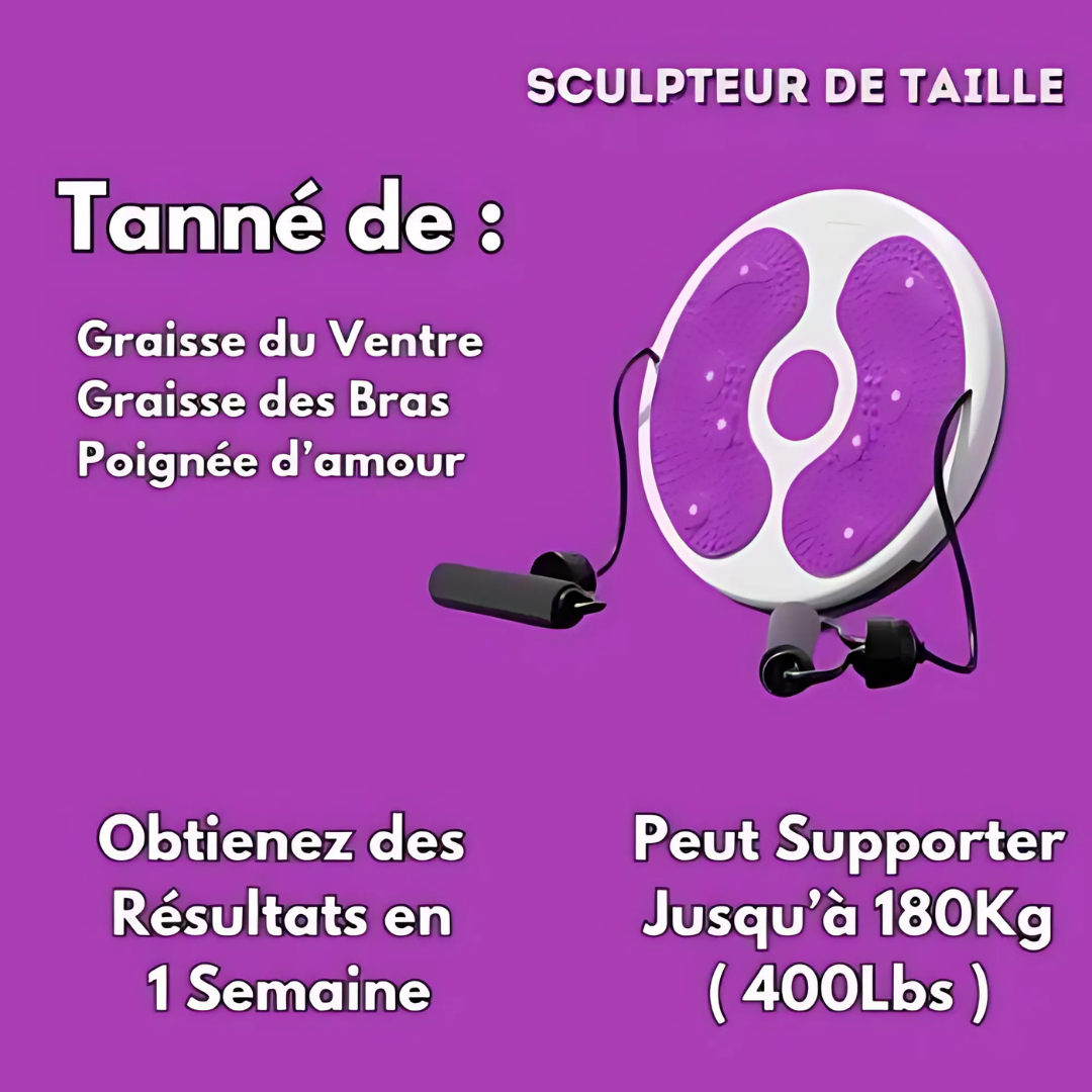 Disque de rotation fitness avec élastiques – Sculpteur taille & haut du corps